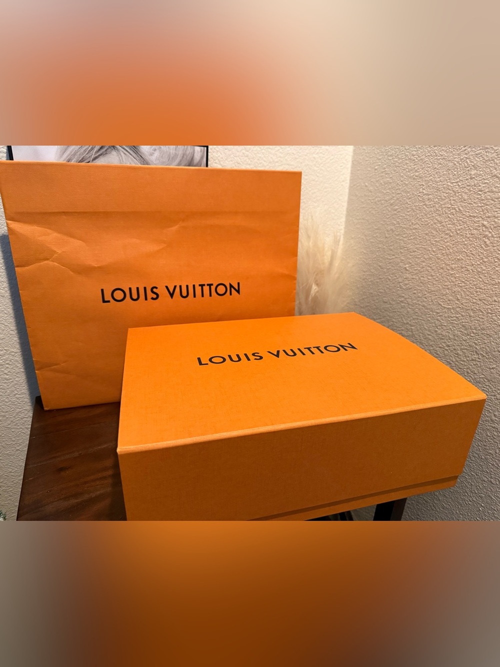 Louis Vuitton Orange Box with Branded Shopping Bag